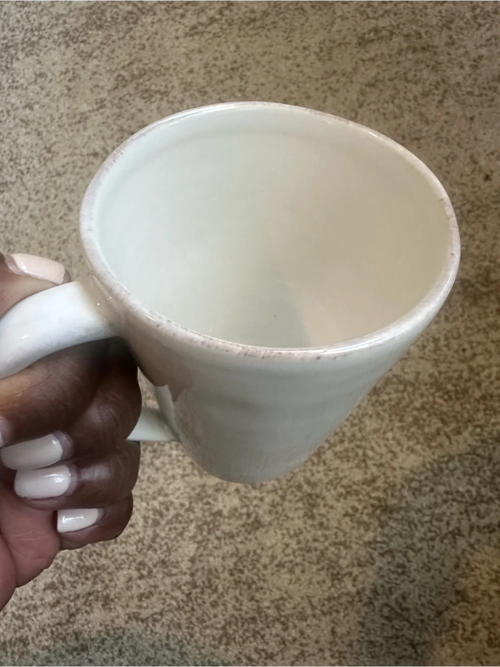 Crate & Barrel Chunky Handled Antiqued Mug